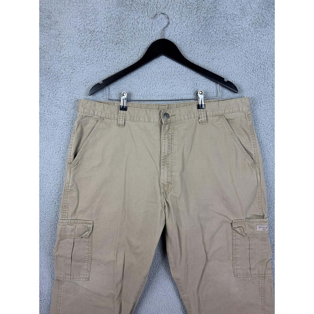Wrangler Pants Mens 40x30 Beige Cargo 100% Cotton Casual Workwear Pockets Men